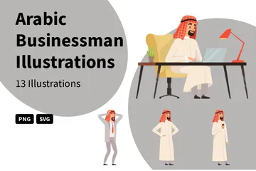 Arabic Businessman Illustration Pack