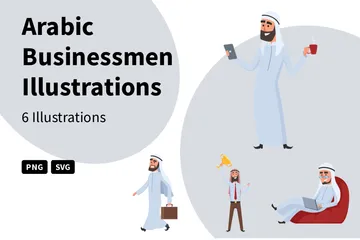 Arabic Businessmen Illustration Pack