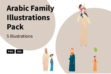 Arabic Family Illustration Pack