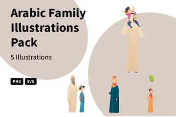 Arabische Familie Illustrationspack