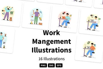 Arbeitsmanagement Illustrationspack