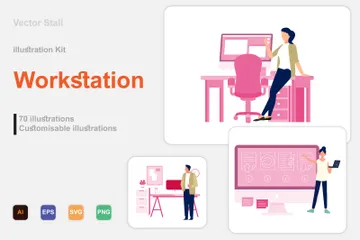 Arbeitsplatz Illustrationspack