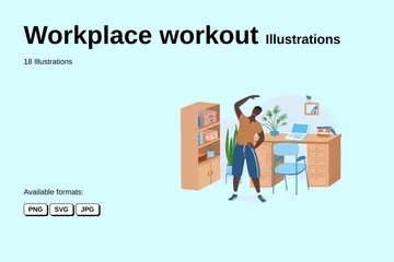 Workout am Arbeitsplatz Illustrationspack