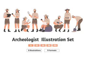 Archäologe Illustrationspack
