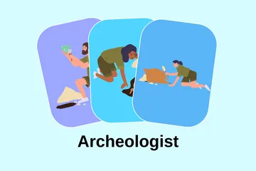 Archäologe Illustrationspack