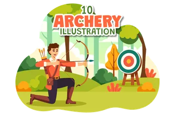 Archery Sport Illustration Pack