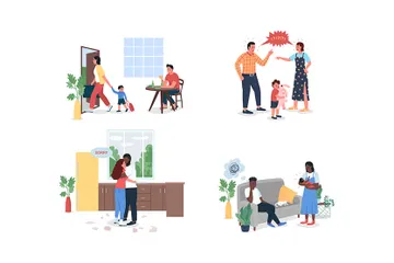 Arguing Family Illustration Pack