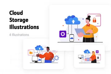 Armazenamento na núvem Pacote de Ilustrações