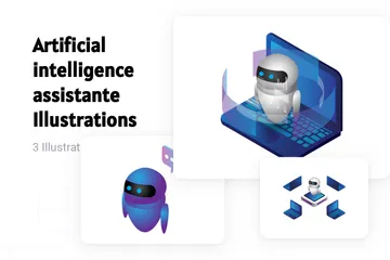 Artificial Intelligence Assistante Illustration Pack