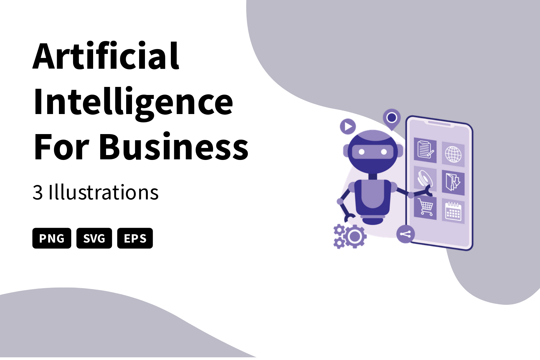 Artificial Intelligence For Business Illustration Pack - 3 Business ...