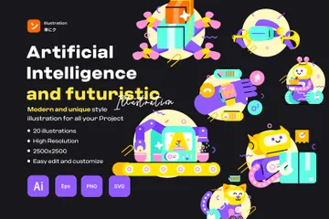 Artificial Intelligence & Futuristic Illustration Pack