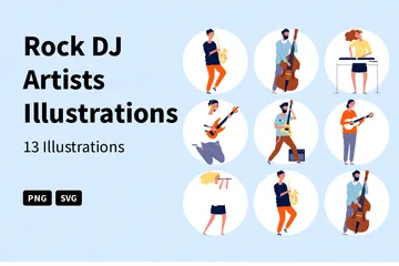 Artistes DJ rock Pack d'Illustrations