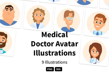 Arzt-Avatar Illustrationspack