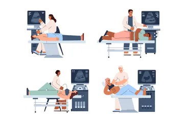 Arzt macht Ultraschall Illustrationspack