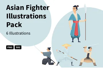 Asian Fighter Illustration Pack