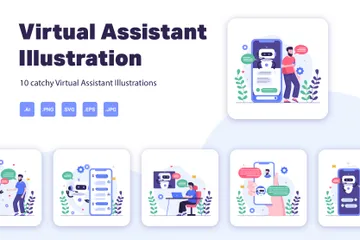 Assistente virtual Pacote de Ilustrações