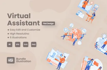 Assistente virtual Pacote de Ilustrações