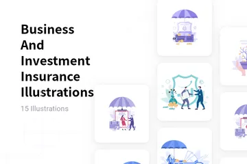 Assurance entreprise et investissement Pack d'Illustrations