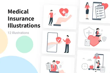 Assurance médicale Pack d'Illustrations