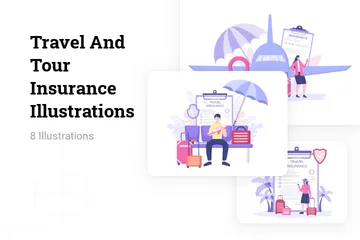 Assurance voyage et tourisme Pack d'Illustrations