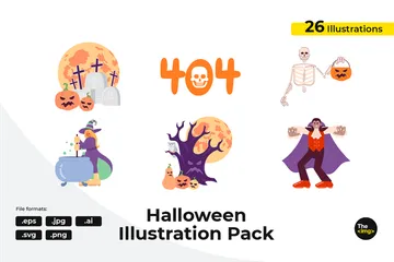 Halloween assustador Pacote de Ilustrações