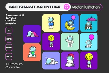 Astronaut Activities Illustration Pack