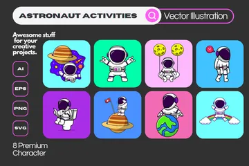 Astronaut Activities Illustration Pack