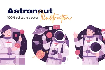 Astronauta Paquete de Ilustraciones