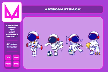 Astronauta Pacote de Ilustrações