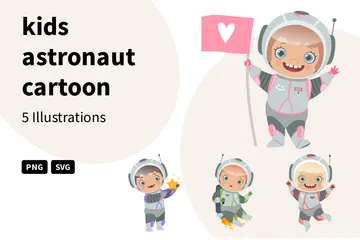 Astronauta infantil Pacote de Ilustrações