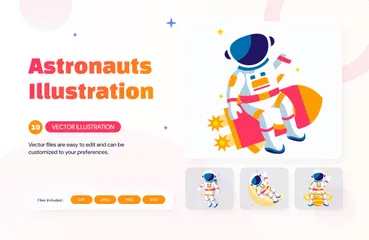 Astronautas Paquete de Ilustraciones