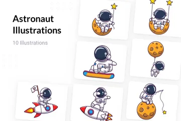 Astronaute Pack d'Illustrations