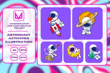 Astronaute Pack d'Illustrations