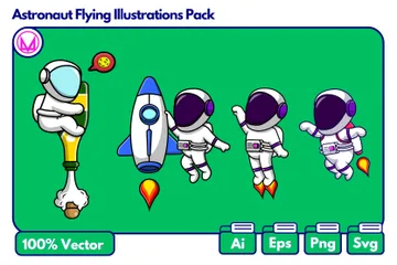 Astronaute Pack d'Illustrations