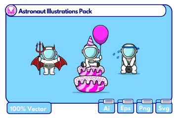 Astronaute Pack d'Illustrations