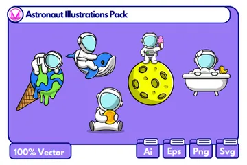 Astronaute Pack d'Illustrations