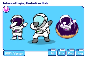 Astronaute tamponnant Pack d'Illustrations