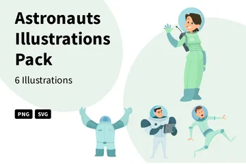 Astronauten Illustrationspack