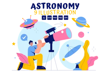 Astronomische Beobachtung Illustrationspack