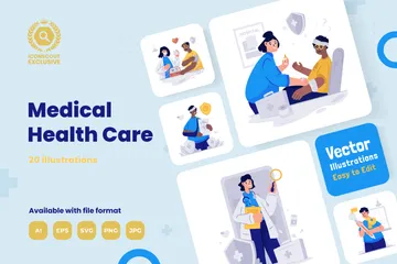 Atención médica de salud Paquete de Ilustraciones