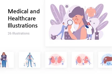 Médico y sanitario Illustration Pack