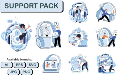 Serviço de atendimento ao consumidor Pacote de Ilustrações