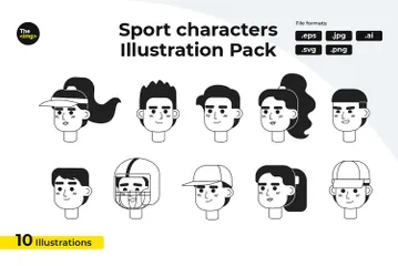 Athlete Male And Female Illustration Pack