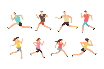 Athlete Running Illustration Pack
