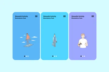 Atividade estressante Pacote de Ilustrações