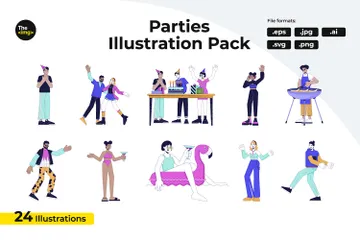 Atividades para convidados da festa Illustration Pack