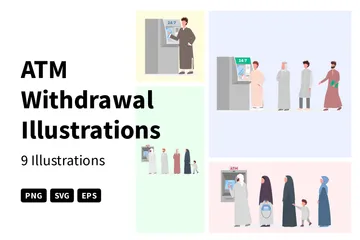 ATM Withdrawal Illustration Pack
