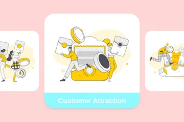 Attraction de la clientèle Pack d'Illustrations