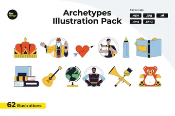 Attributes Of Psychological Archetypes Illustration Pack