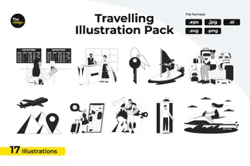 Auslandsreisen Illustrationspack